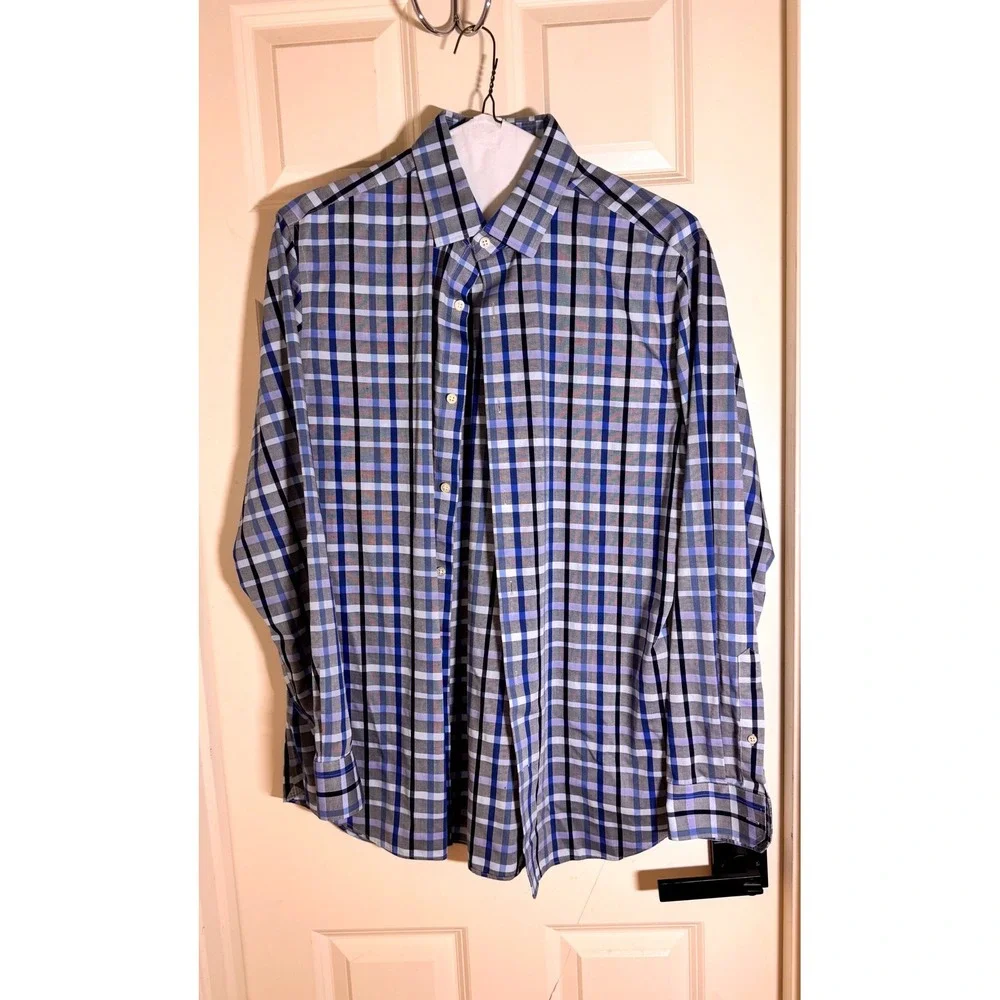 Banana Republic Grant Fit‎ Non-Iron Shirts Lot of 3 Large 16-16½ Blue Stripe